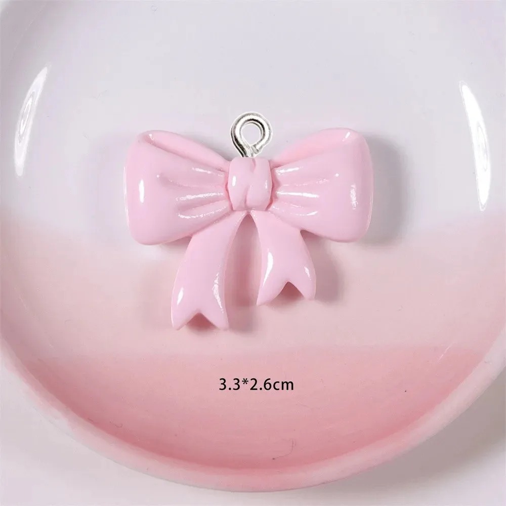 Resin Art Gift Ideas - 10 ชิ้น ชาร์มเรซิ่นรูปโบว์สีลูกกวาด งานแฮนด์เมด เหมาะสำหรับเครื่องประดับผู้หญิง พวงกุญแจ