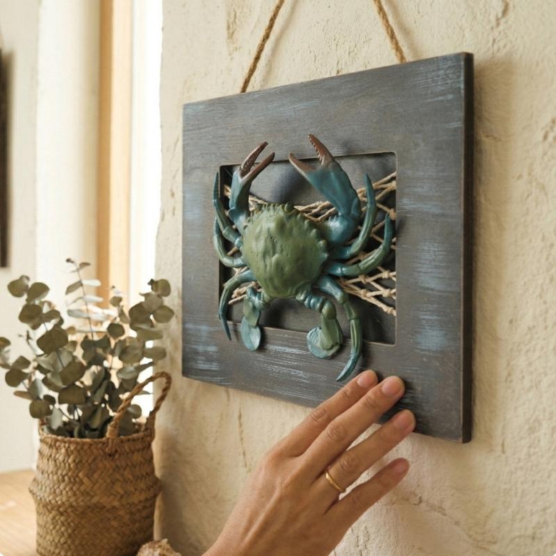 Resin Art Beach Theme - ไม้ Nauticals Decors กุ้งก้ามกราม/ปู Wall Decors