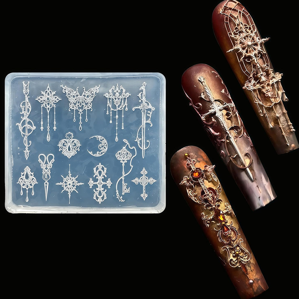 Resin Art Templates Free - แม่พิมพ์ซิลิโคนรูปทรงลูกศร แม่พิมพ์เรซิ่นรูปพระจันทร์ แม่พิมพ์ดาบ แม่พิมพ์ลายบาโรก 3 มิติ