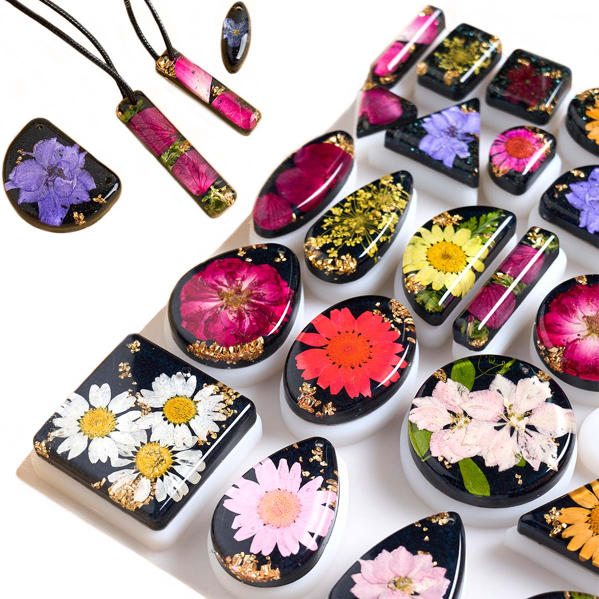 Resin Art Necklace - เวลาหินจี้ซิลิโคนแม่พิมพ์ DIY เครื่องประดับหัตถกรรมทําคริสตัลอีพ็อกซี่เรซิ่นต่างหูสร้อยคอพวงกุญแจของขวัญศิลปะแม่พิมพ์