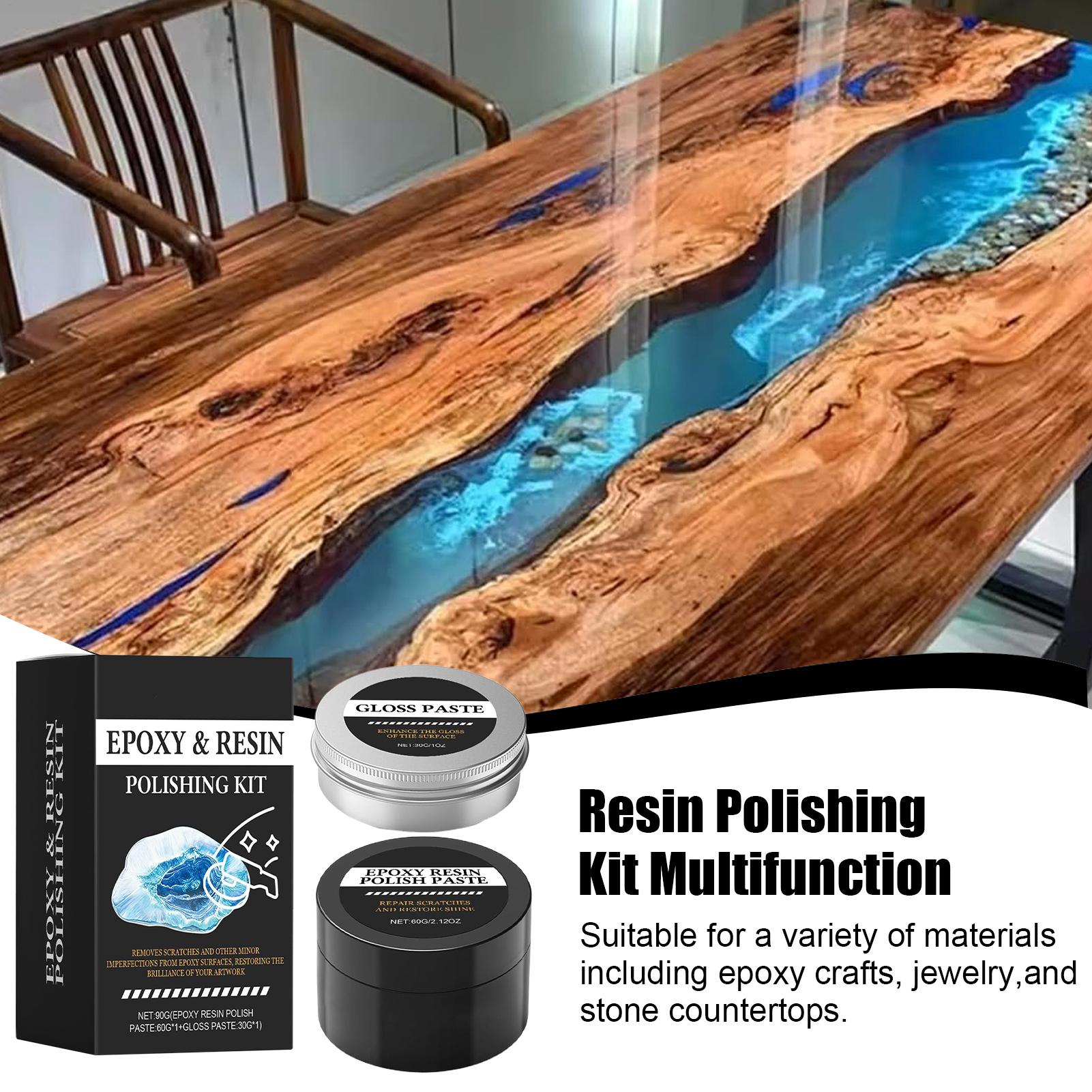 Resin Art Decor - ชุดขัดเรซินอีพ็อกซี่ - น้ำยาขัดรอยขีดข่วนเนื้อครีมเพื่อคืนความเงางาม - ขัดง่ายสำหรับงานเรซินอาร์ต ของตกแต่งโต๊ะ