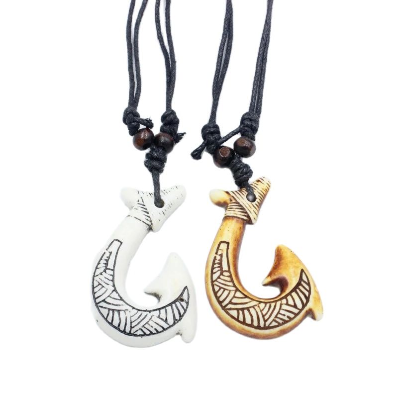 Resin Art Necklace - นิวซีแลนด์ Maori fishhook สร้อยคอปลา Hook จี้ผู้หญิง