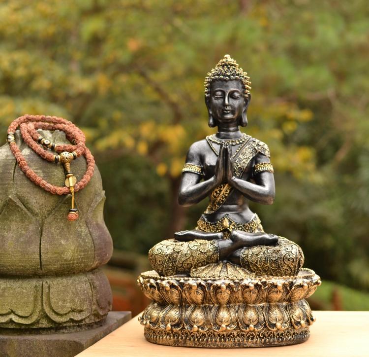 Resin Art India - ขายส่งอุปกรณ์พระสงฆ์ขนาดใหญ่ # งานศิลปะตกแต่งบ้านรูปพระพุทธรูป - พระพุทธรูปสมาธิแบบเอเชียตะวันออกเฉียงใต้ รูปแบบดอกบัว