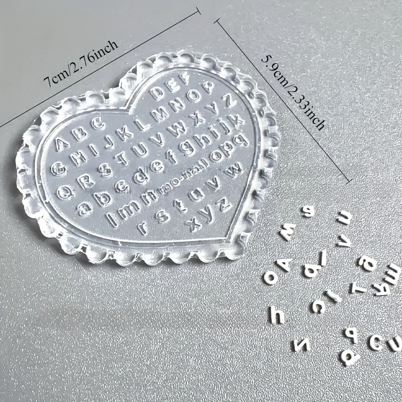Resin Art Templates Free - แม่พิมพ์ตัวอักษรสำหรับทำเล็บด้วยตัวเอง 1 ชิ้น ชุดแกะสลักตัวอักษรพิมพ์ใหญ่และพิมพ์เล็ก ชุดแม่พิมพ์นิ่มใสสำหรับตกแต่งเล็บ