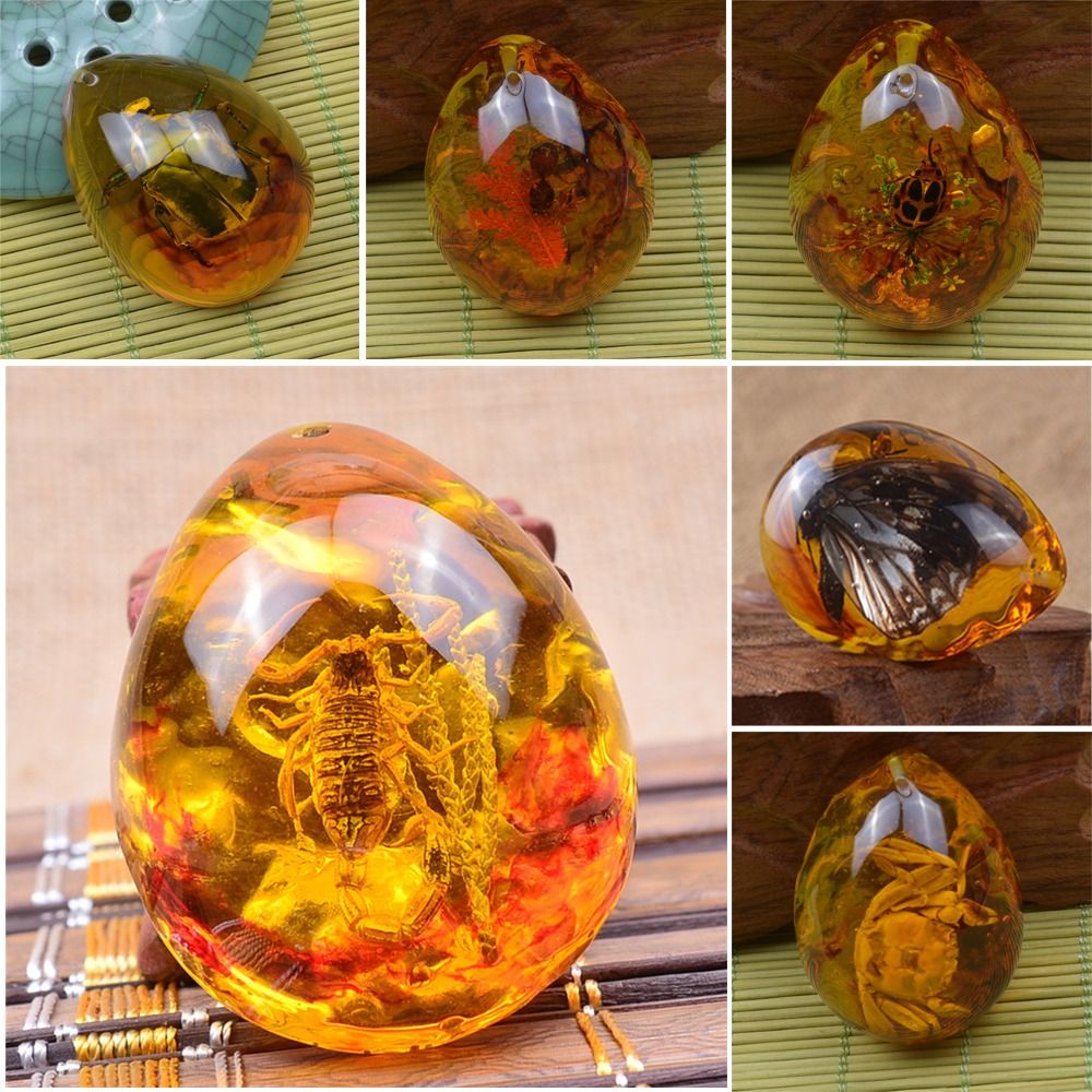 จี้พลอยอำพันผีเสื้อแบบหยาบตามธ - Resin Art Necklace บทวิจารณ์และราคา