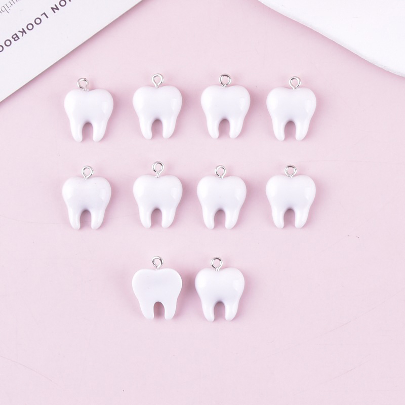 จี้เรซิ่นรูปฟันสีขาวน่ารัก 10  - Resin Art Gift Ideas บทวิจารณ์และราคา