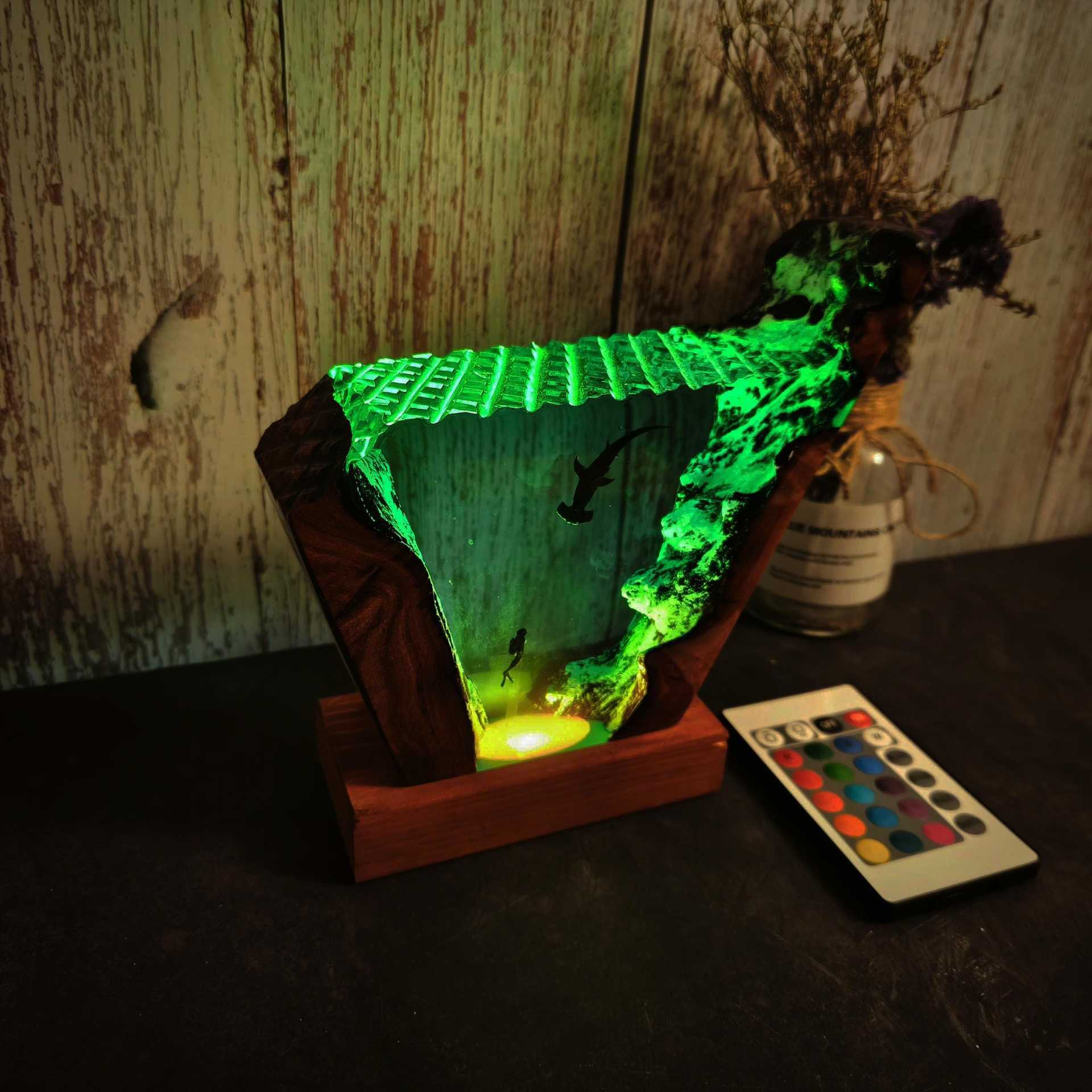 ของตกแต่งเรซินไม้รูปฉลามหัวค้อ - Resin Art With Wood บทวิจารณ์และราคา