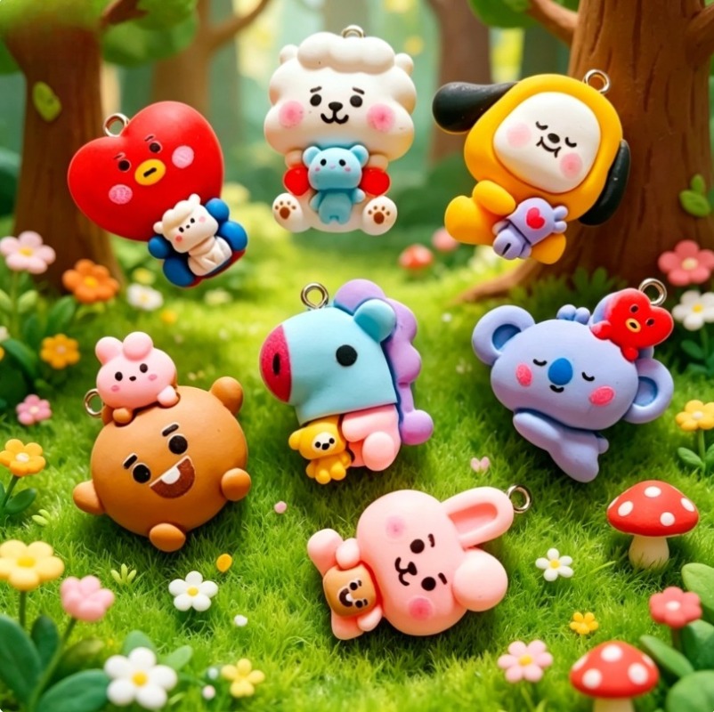 ชุด 7 ชิ้น BT21 ชาร์มการ์ตูนเร - Resin Art Gift Ideas บทวิจารณ์และราคา