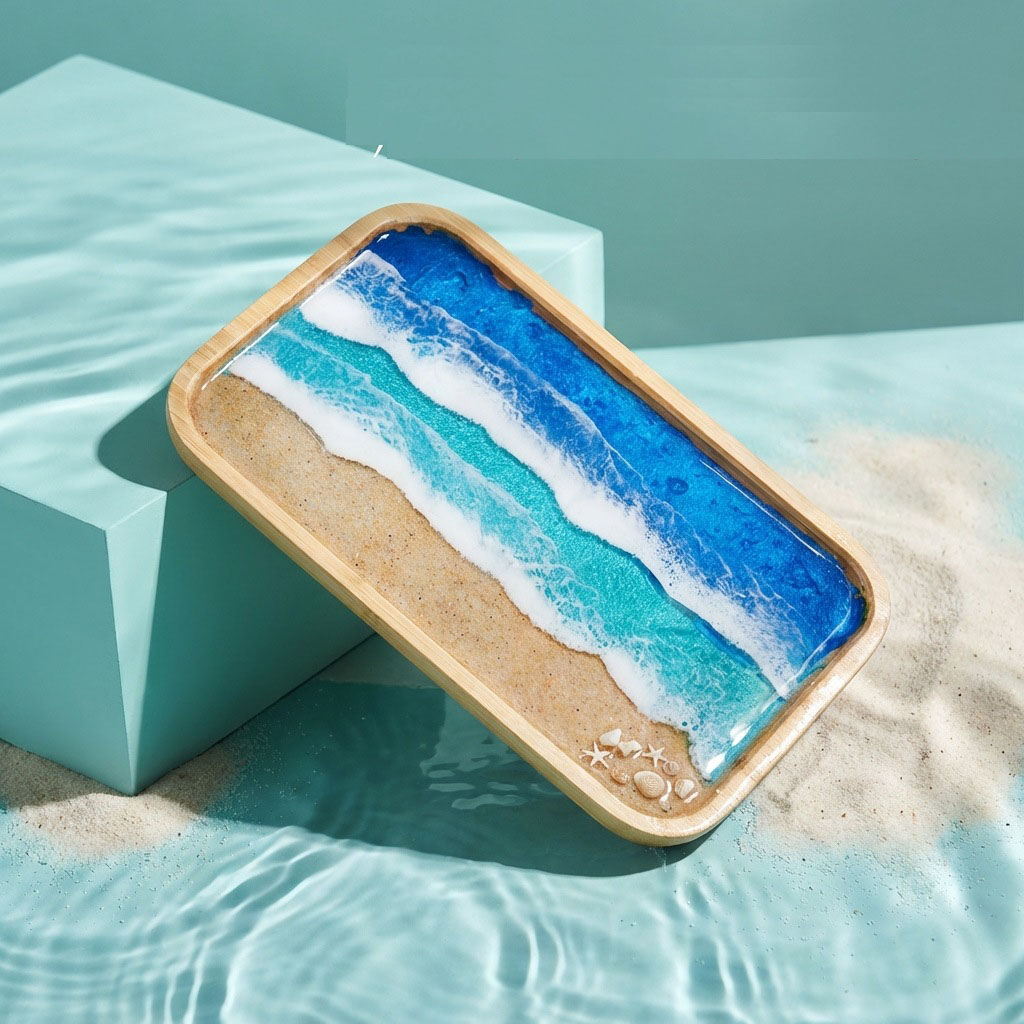 ถาดตกแต่งงานศิลปะเรซิ่นอีพ็อกซ - Resin Art With Wood บทวิจารณ์และราคา