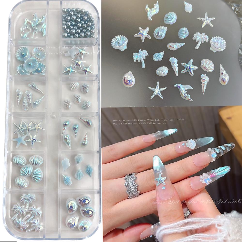 ชุดตกแต่งเล็บ 12 ช่อง 3 มิติ ส - Resin Art Beach Theme บทวิจารณ์และราคา
