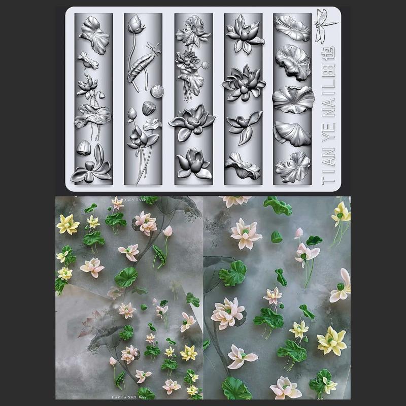 แม่พิมพ์เล็บ 3 มิติ ลายดอกไม้  - Resin Art Templates Free บทวิจารณ์และราคา