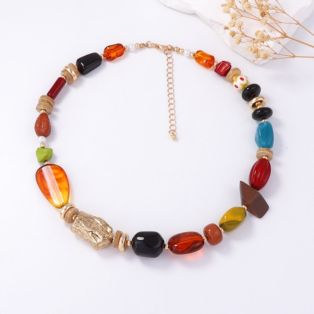 สร้อยคอประดับลูกปัดเรซิ่นหลากส - Resin Art Necklace บทวิจารณ์และราคา