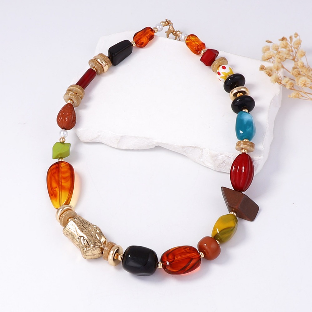 สร้อยคอประดับลูกปัดเรซิ่นหลากส - Resin Art Necklace บทวิจารณ์และราคา