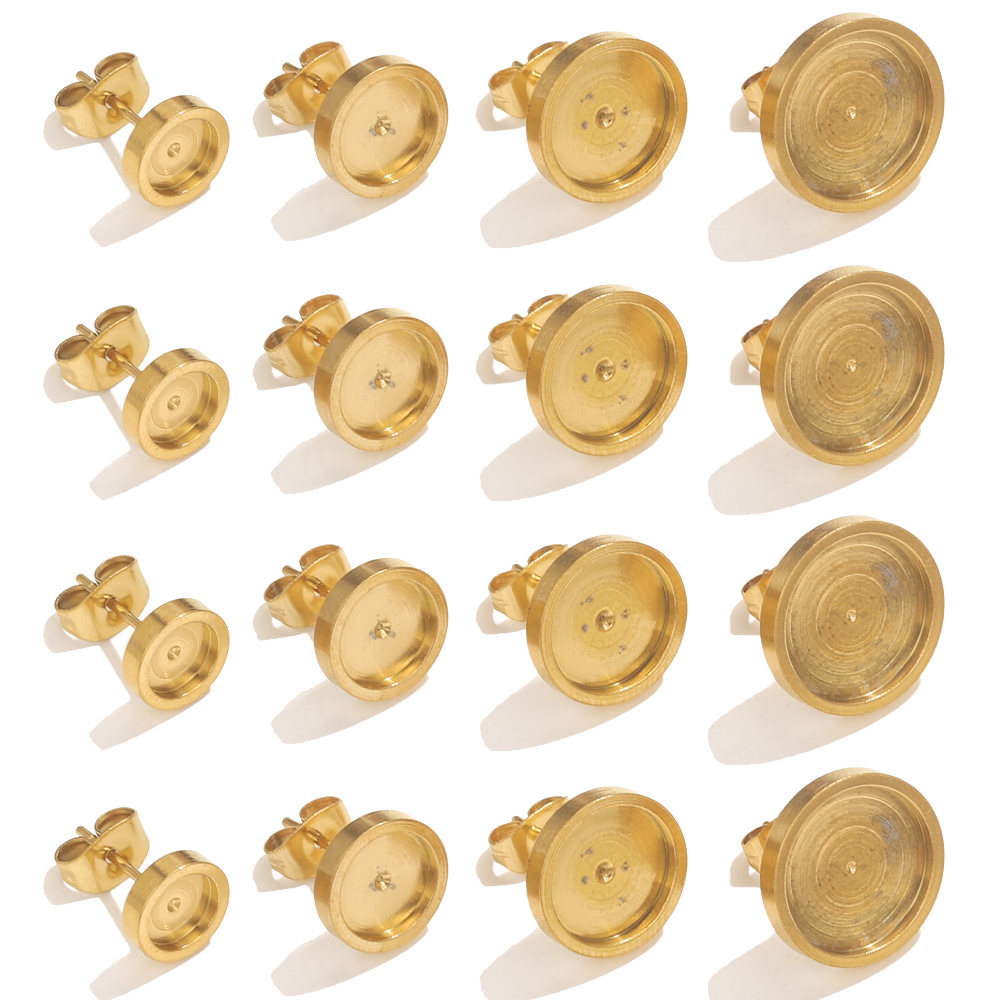 10pcs สแตนเลสสตีลต่างหูสตั๊ดกล - Resin Art Gift Ideas บทวิจารณ์และราคา