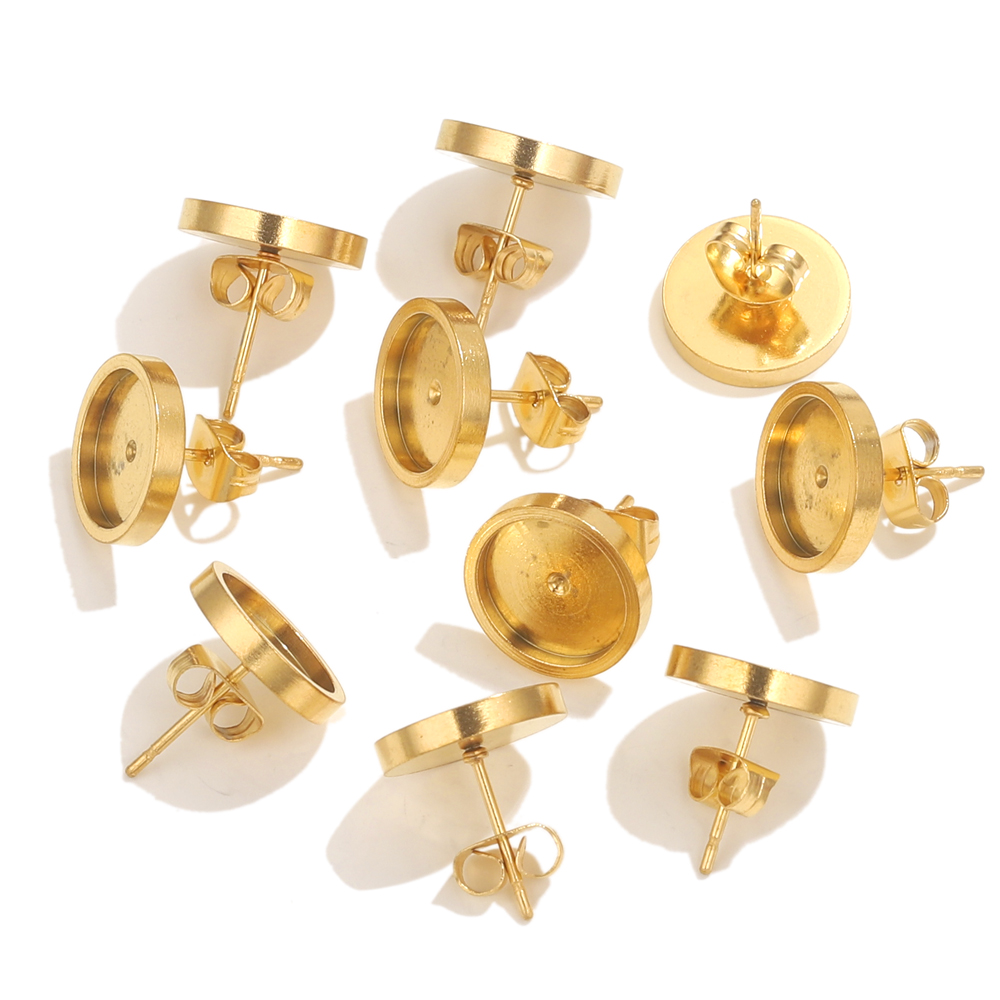 10pcs สแตนเลสสตีลต่างหูสตั๊ดกล - Resin Art Gift Ideas บทวิจารณ์และราคา