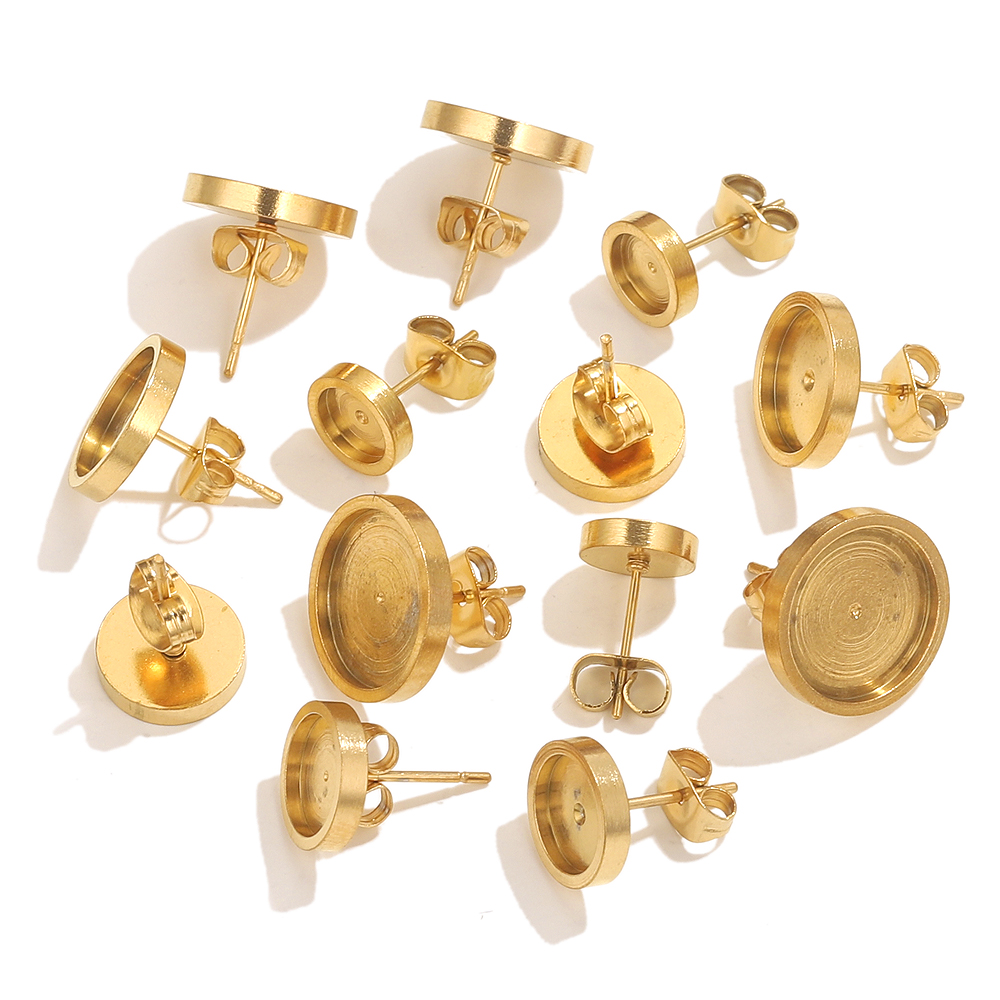 10pcs สแตนเลสสตีลต่างหูสตั๊ดกล - Resin Art Gift Ideas บทวิจารณ์และราคา