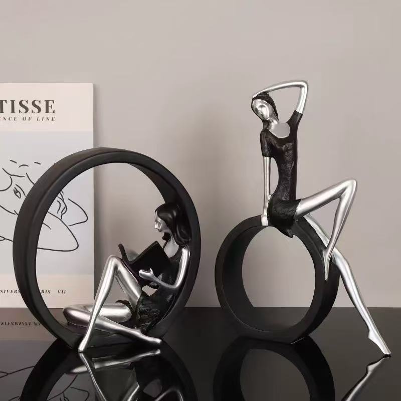 2 ชิ้น รูปปั้นเด็กผู้หญิงอ่านห - Resin Art India บทวิจารณ์และราคา